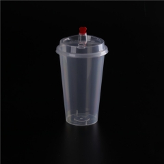 Custom printing plastic bubble tea cup disposable transparent plastic cup