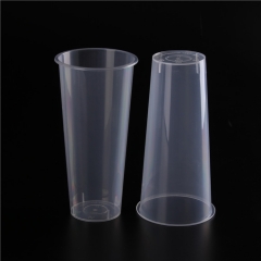 High Quality Clear PP Injection Plastic 16oz 24oz Boba Bubble Milk Tea Packing Smart U Shape Cup