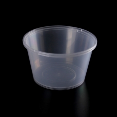 China Supplier 550Ml Round Take Away Disposable Pet Clear Plastic Fruit Salad Bowl With Lid
