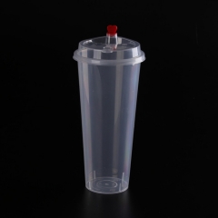 cheap disposable clear plastic milk tea drinking disposable pp milk tea cup