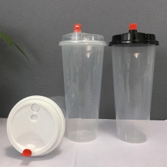 Transparent disposable plastic cup 700ml for juice