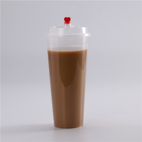 Custom printing plastic bubble tea cup disposable transparent plastic cup