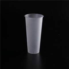 Custom LOGO Printed Clear Disposable Plastic U Shape PET Juice Milk Bubble Tea Boba Cup With lids