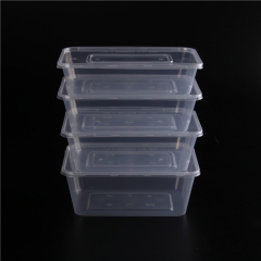 Disposable microwave clear pp plastic rectangular food container with lid