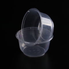PP一次性透明圆形塑料外卖沙拉碗带盖