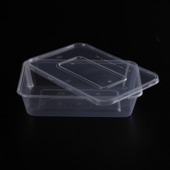 批发定制外卖耐热长方形堆叠塑料食品收纳容器