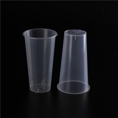 customized transparent disposable pp plastic tea juice cups 16oz