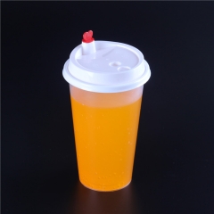 custom clear 98mm plastic pet sip cross hole 14 16 20 24 oz smoothie cup dome lid