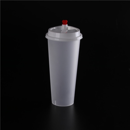 Custom printed clear transparent disposable PP PET plastic cup with lid