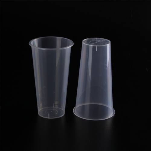 16oz Reusable U Shape Clear Plastic Bubble Tea/Juice/Coffee Cup with Lid