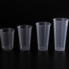 OEM disposable transparent packaging plastic PP injection cup milk tea cup