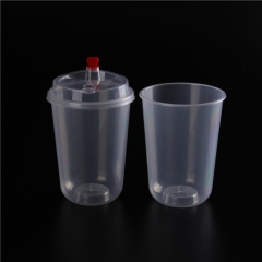 U shape Transparent Disposable PET PP cup with lid For hot coffee milk tea drink cup,disposable plastic cup