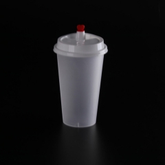 Custom Logo 12oz boba PP Disposable U Shape Plastic Cup16oz 500Ml Bubble Tea Cups