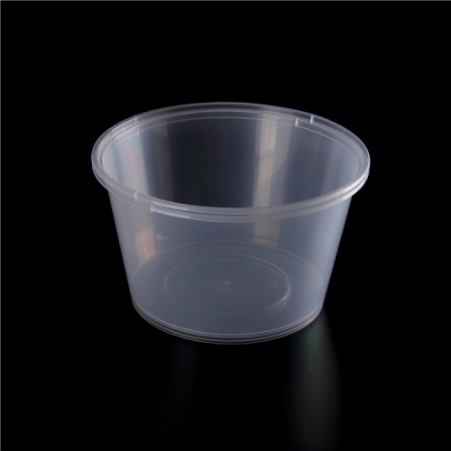 PP disposable clear round plastic takeaway salad bowl with lid