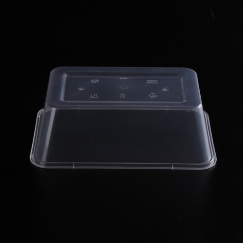 500 ml Disposable microwave clear pp plastic rectangular food container with lid
