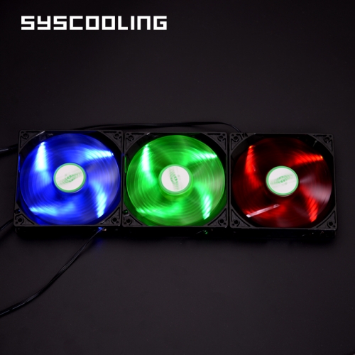 Syscooling 120mm silent fan DC12V water cooling fan pc with colored Led lights