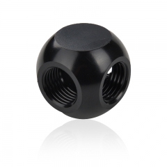 Syscooling water-cooled computer split hard pipe fitting set spherical tee joint g1/4 threaded black and silver