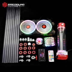 Syscooling All Black Hard Tube Water Cooling Kit For Intel /am4