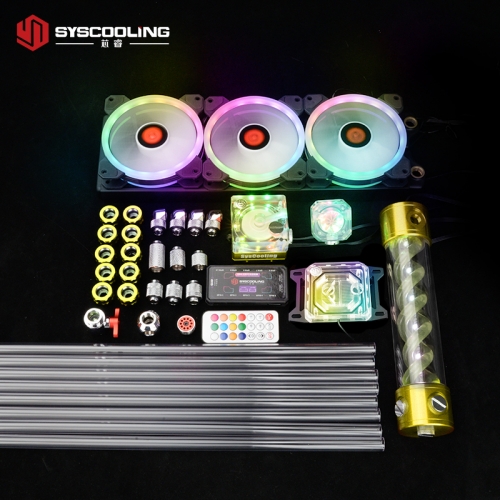 Syscooling PC water cooling kit for AMD CPU PETG tube liquid cooling system RGB support