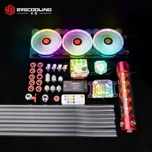 Syscooling PC water cooling kit for AMD CPU PETG tube liquid cooling system RGB support