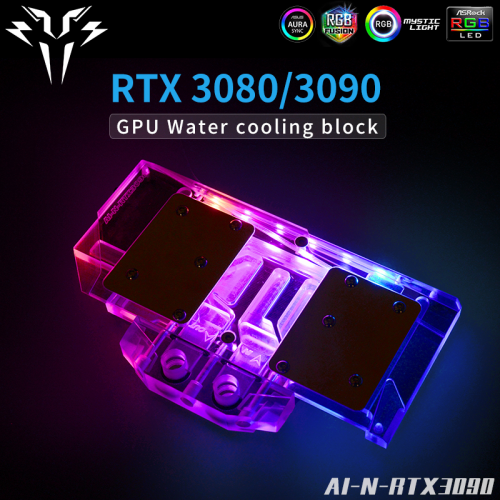Syscooling GPU water block for NVIDIA RTX 3090 3080 Founder Edition video card water cooling with ARGB lights