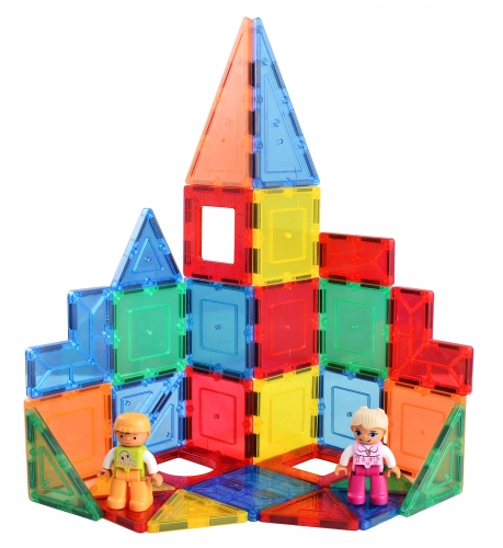 Custom 40pcs plastic magnetic tiles building blocks