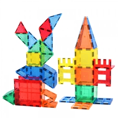 120 Pcs coloful gift box free play educational Magnetic Tiles Building Block Toys for baby