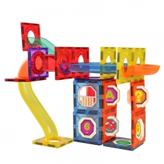 New design marble run set magnetic tiles stem building block toy