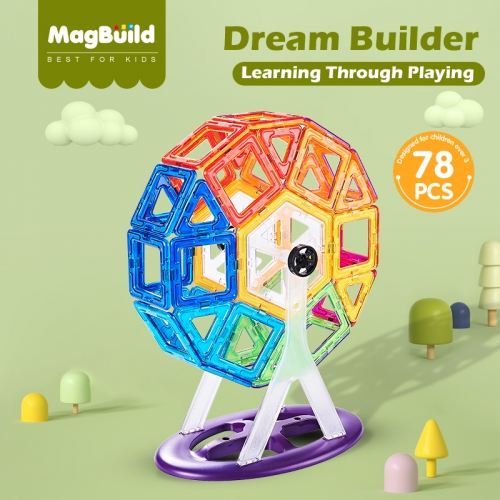 78 Pcs Educational Free play creative ABS Magnetic Building Blocks