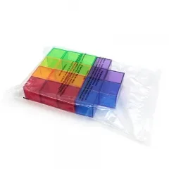 18PCS Rainbow Color Transparent 4CM Cubes Teaching Aid EducationalToys
