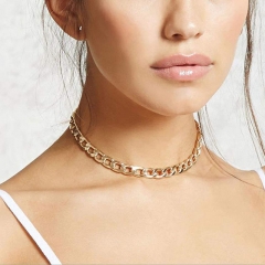 Auwoyss Punk Choker Necklace Gold Chunky Necklace Chain Thick Necklaces for Women and Girls