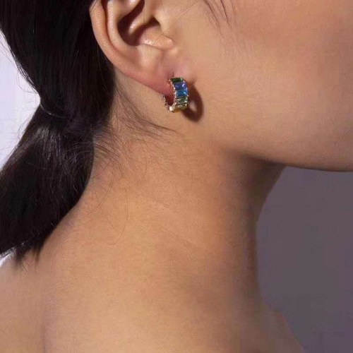 Aksod Chic Earring Studs Colorful Half Huggie Hoop Earring Jewelry Fashioin Body Glitter  for Women and Girls