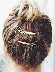 Hitage Scissor Hair Clips Set Gold Cute Hairpins Headpieces Gift for Women 2PCS