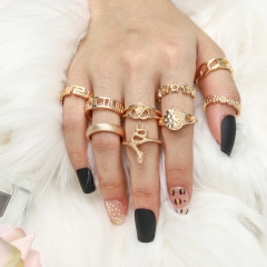 Elairy Boho Stackable Rings Gold Knuckle Joint Finger Rings Stacking Midi Rings Set Jewelry for Women (9PCS)