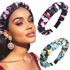 Bouory Boho Wide Headbands Printed African Turban Hairbands Fashion Head Bands for Women Pack of 2 (Charm)
