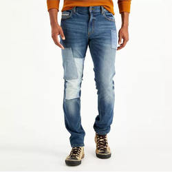 Patchwork Damaged Skinny Men Jeans