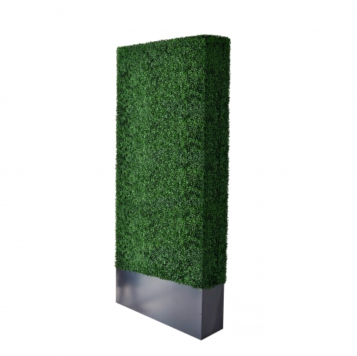 Artificial Hedge Wall With Stainless Steel Planter Box (96"Height *48"Width*12"Deep)