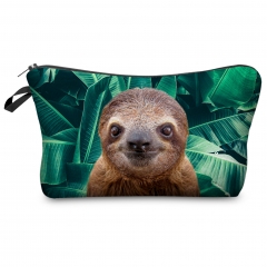 Makeup bag tropical palm sloth