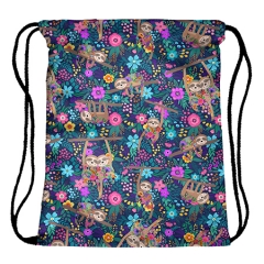 Drawstring bag sloths meadow