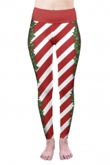 High waist leggings candy cane