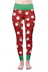 High waist leggings santa snowflake