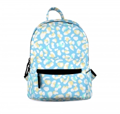 mini schoolbag pastel leopard blue