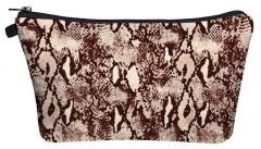 make up bag python tan