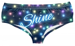 内裤黑底圣诞节装饰的彩灯shine