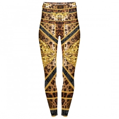 High waist leggings golden pattern