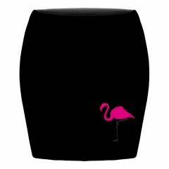 Short skirt bird on black