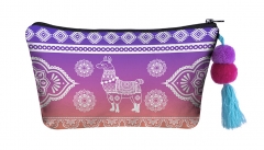 Make up bag with ball llama