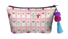 Make up bag with ball  llama