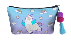 Make up bag with ball llama