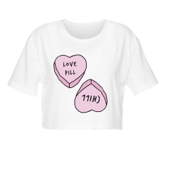 Crop T-shirt LOVE PILL AND CHILL